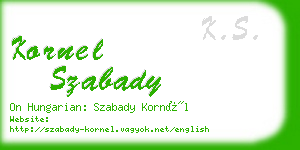 kornel szabady business card